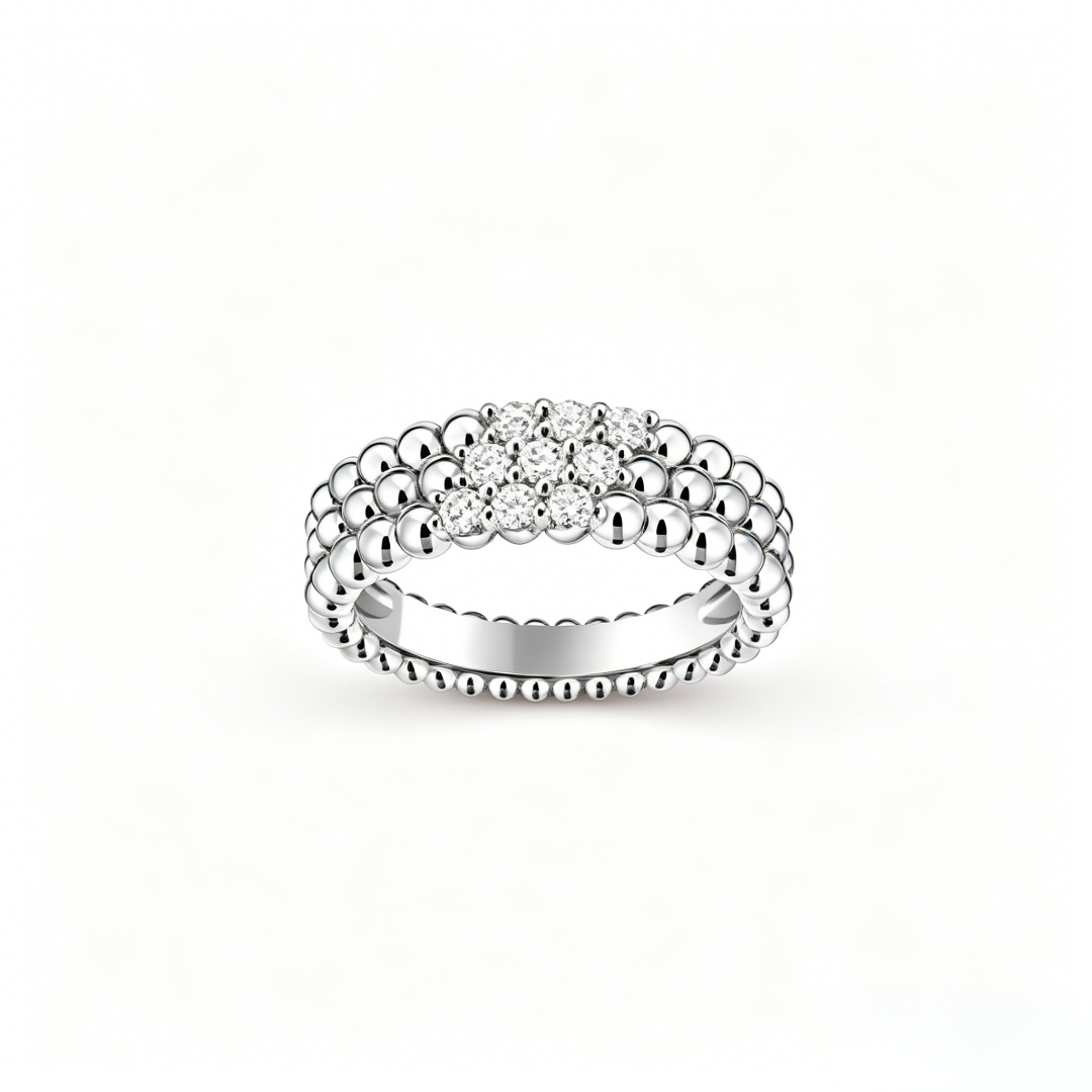 [Okajuri Jewelry]THREE-ROW DIAMOND RING