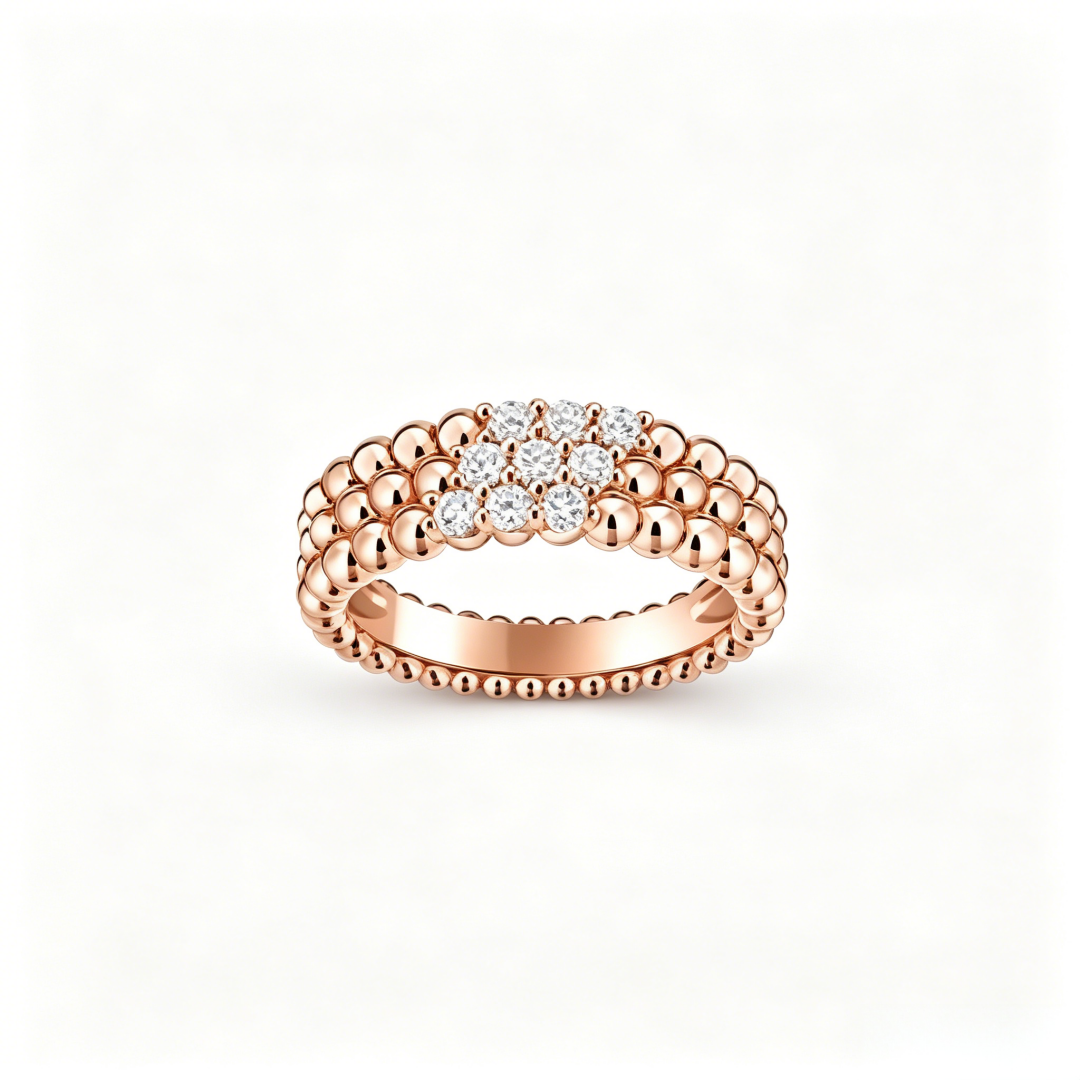 [Okajuri Jewelry]THREE-ROW DIAMOND RING