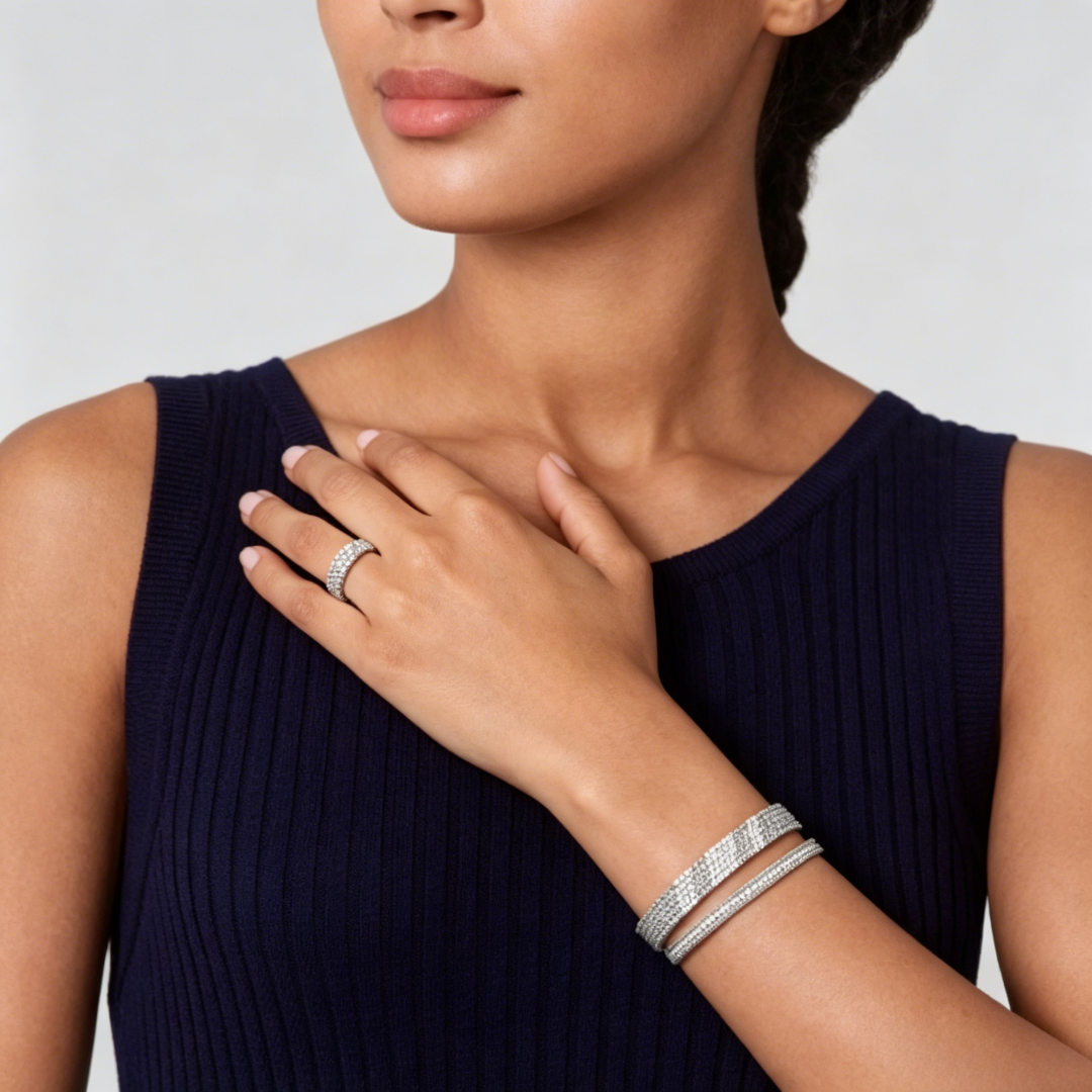 [Okajuri Jewelry]THREE-ROW DIAMOND RING