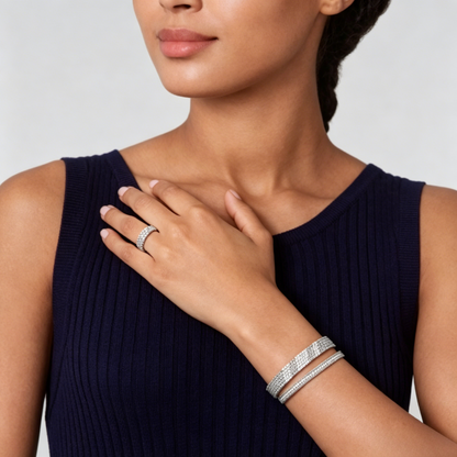 [Okajuri Jewelry]THREE-ROW DIAMOND RING