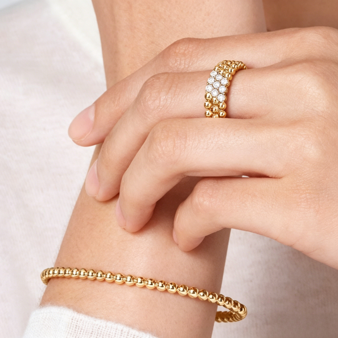 [Okajuri Jewelry]THREE-ROW DIAMOND RING