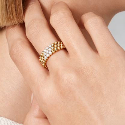 [Okajuri Jewelry]THREE-ROW DIAMOND RING
