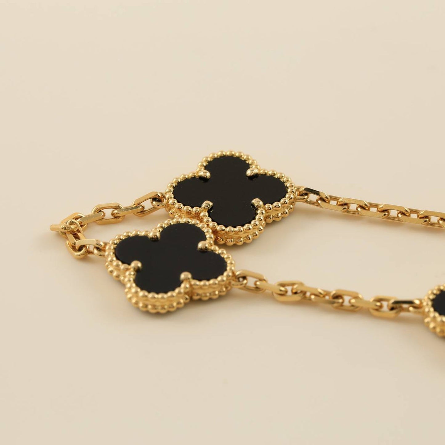 [Okajuri Jewelry]CLOVER  5 MOTIFS BLACK ONYX BRACELET