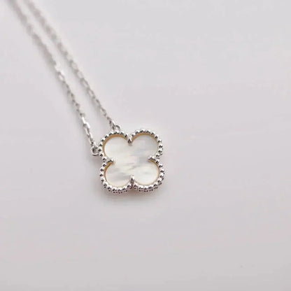 [Okajuri Jewelry]CLOVER  15MM WHITE MOTHER-OF-PEARL SILVER