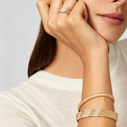 [Okajuri Jewelry] FIVE-ROW DIAMOND BRACELET