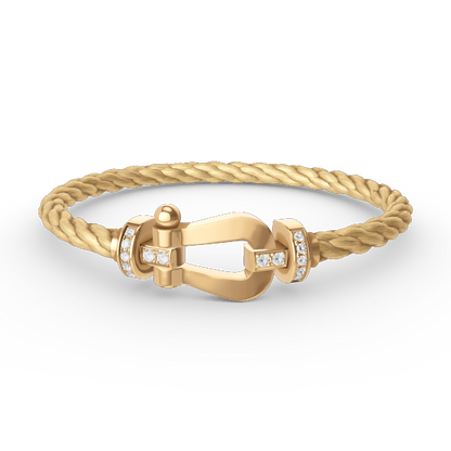 [Okajuri Jewelry]FORCE LARGE HORSESHOE HALF DIAMOND BRACELET GOLD