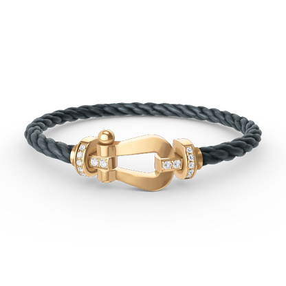 [Okajuri Jewelry]FORCE LARGE HORSESHOE HALF DIAMOND BRACELET GOLD