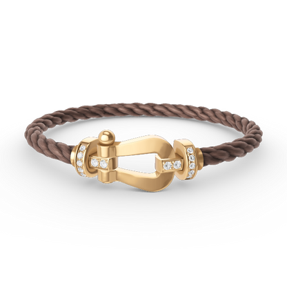 [Okajuri Jewelry]FORCE LARGE HORSESHOE HALF DIAMOND BRACELET GOLD