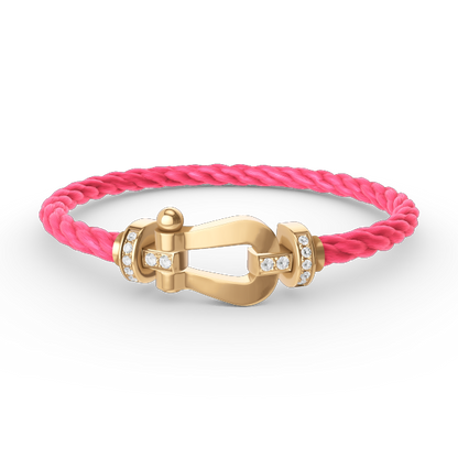 [Okajuri Jewelry]FORCE LARGE HORSESHOE HALF DIAMOND BRACELET GOLD