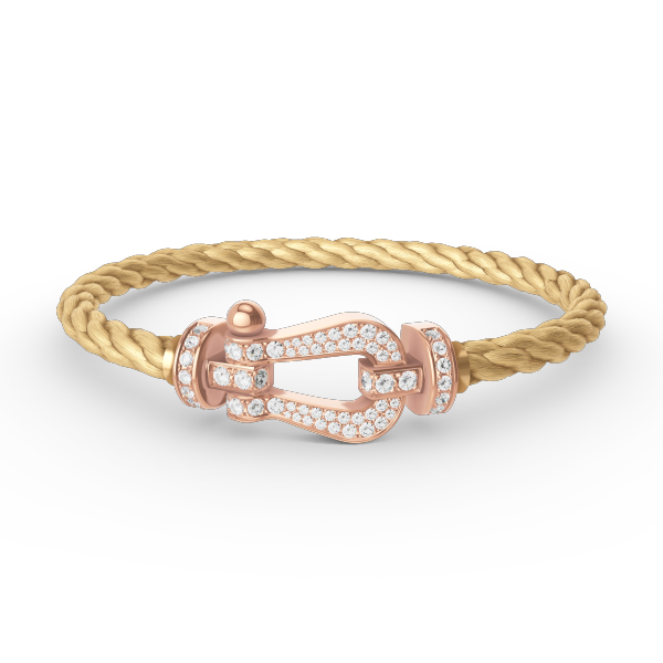 [Okajuri Jewelry]FORCE LARGE HORSESHOE FULL DIAMOND BRACELET ROSE GOLD