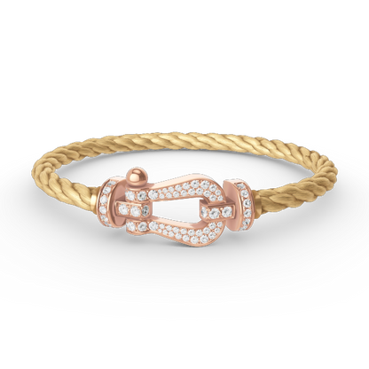 [Okajuri Jewelry]FORCE LARGE HORSESHOE FULL DIAMOND BRACELET ROSE GOLD