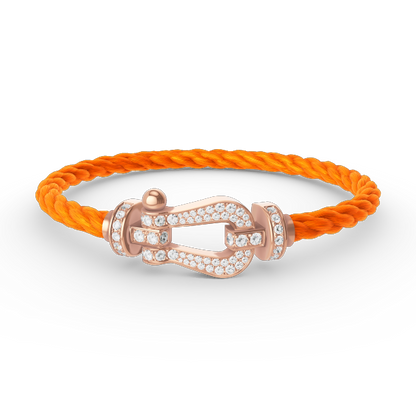 [Okajuri Jewelry]FORCE LARGE HORSESHOE FULL DIAMOND BRACELET ROSE GOLD