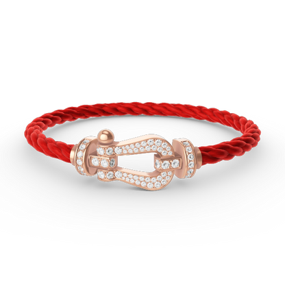 [Okajuri Jewelry]FORCE LARGE HORSESHOE FULL DIAMOND BRACELET ROSE GOLD