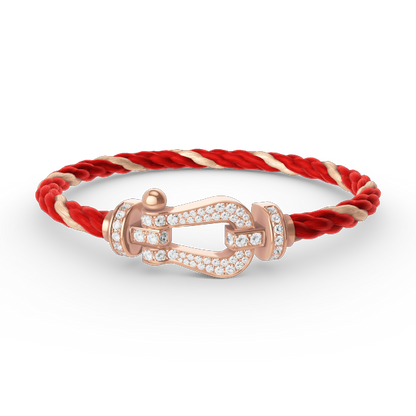 [Okajuri Jewelry]FORCE LARGE HORSESHOE FULL DIAMOND BRACELET ROSE GOLD
