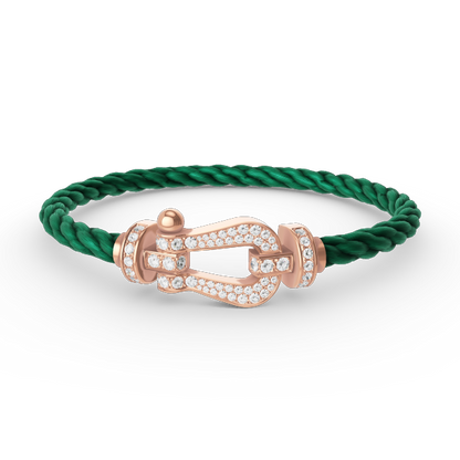 [Okajuri Jewelry]FORCE LARGE HORSESHOE FULL DIAMOND BRACELET ROSE GOLD