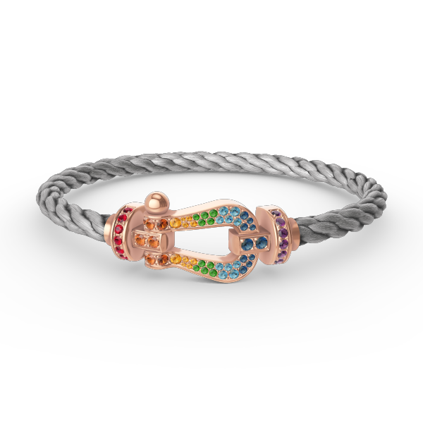 [Okajuri Jewelry]FORCE LARGE HORSESHOE  COLORED DIAMOND BRACELET ROSE GOLD