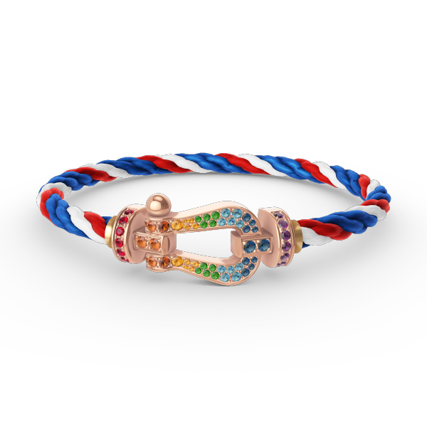 [Okajuri Jewelry]FORCE LARGE HORSESHOE  COLORED DIAMOND BRACELET ROSE GOLD