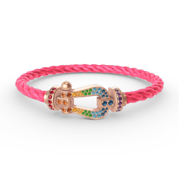 [Okajuri Jewelry]FORCE LARGE HORSESHOE  COLORED DIAMOND BRACELET ROSE GOLD