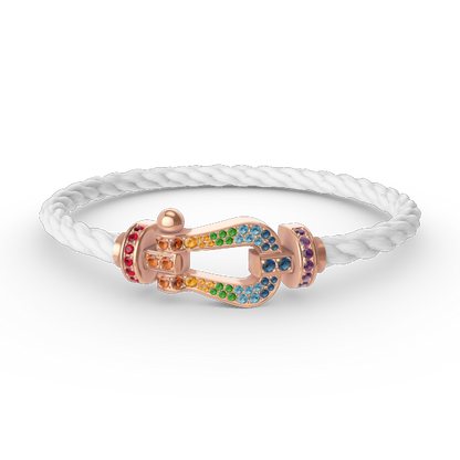 [Okajuri Jewelry]FORCE LARGE HORSESHOE  COLORED DIAMOND BRACELET ROSE GOLD
