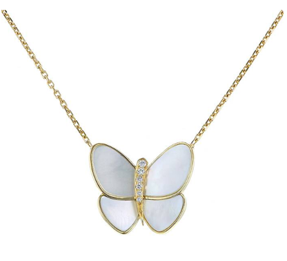 [Okajuri Jewelry]BUTTERFLY GOLD MOP DIAMOND NECKLACE