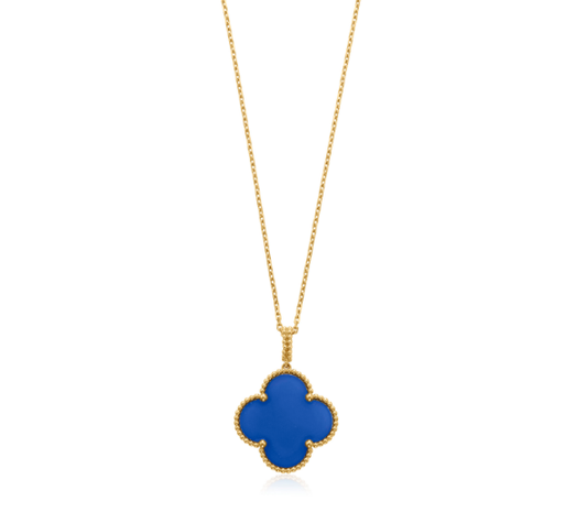 [Okajuri Jewelry]CLOVER 25MM NECKLACE TURQUOISE ROSE GOLD