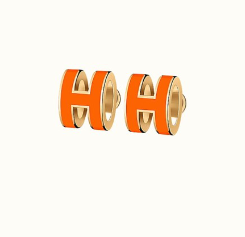[Okajuri Jewelry]MINI POP H EARRINGS ORANGE