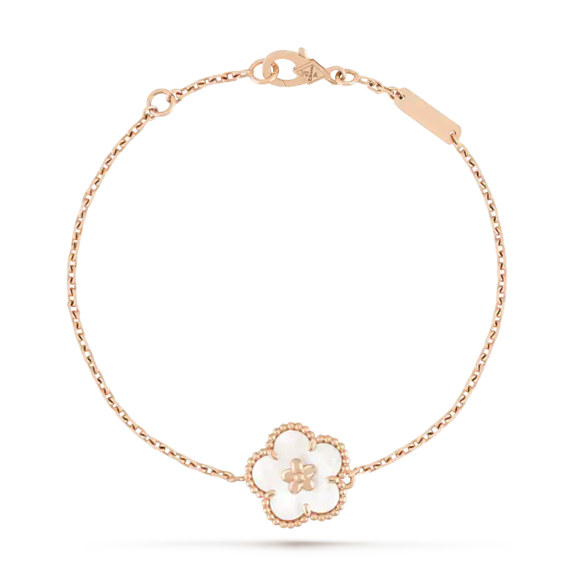 [Okajuri Jewelry]LUCKY WHITE MOP PLUM BLOSSOM  BRACELET