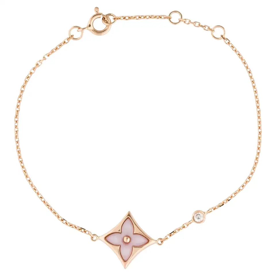 [Okajuri Jewelry]STAR 1 DIAMOND PINK GOLD BRACELET