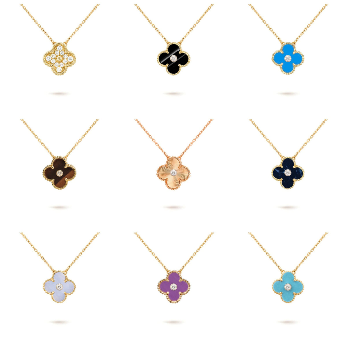 [Okajuri Jewelry] CLOVER 15MM DIAMOND SINGLE FLOWER NECKLACE COLLECTION