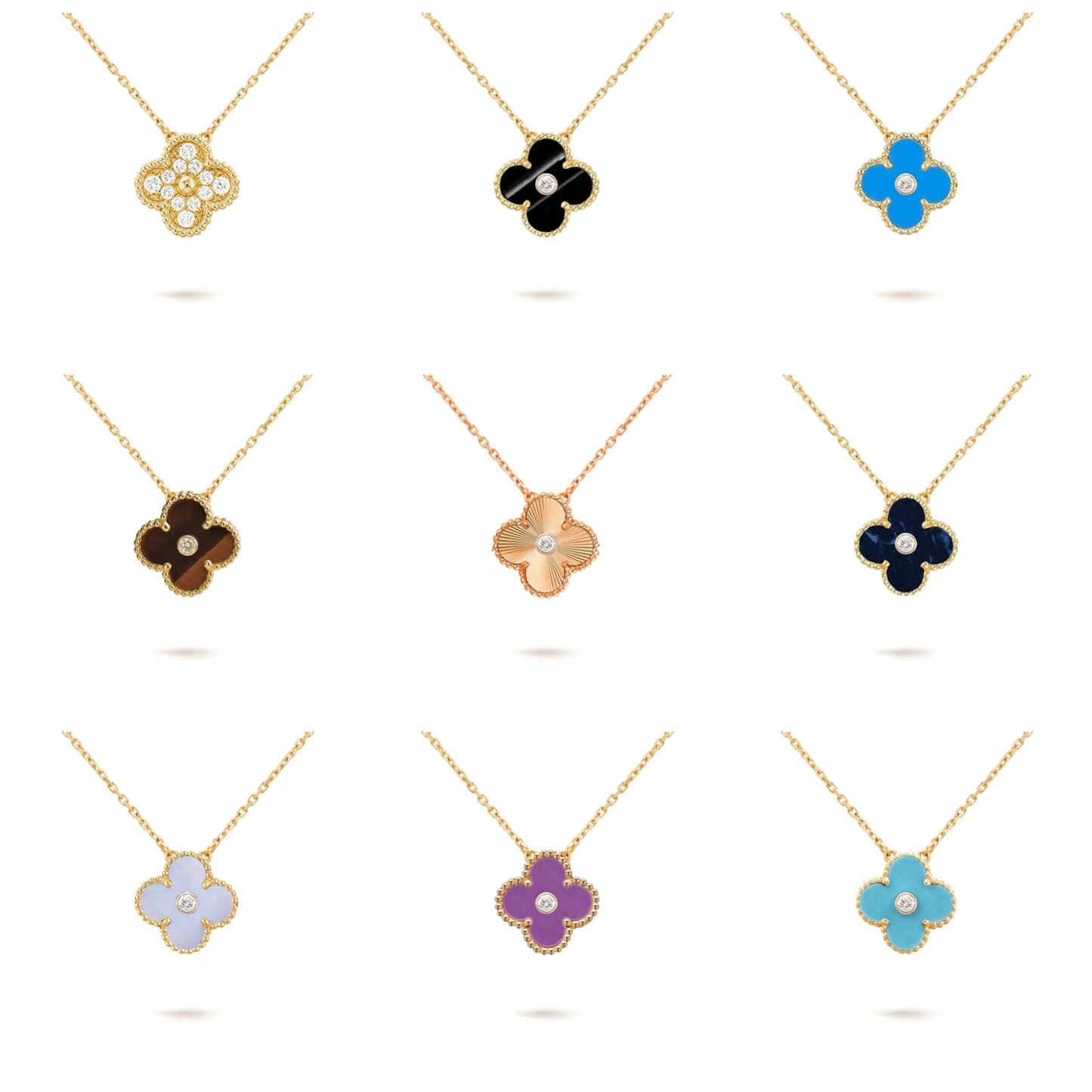 [Okajuri Jewelry] CLOVER 15MM DIAMOND SINGLE FLOWER NECKLACE COLLECTION