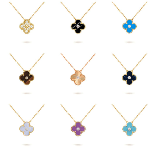 [Okajuri Jewelry] CLOVER 15MM DIAMOND SINGLE FLOWER NECKLACE COLLECTION