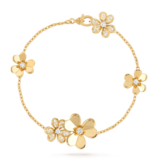 [Okajuri Jewelry]FRIVOLE GOLD 5 FLOWERS BRACELET