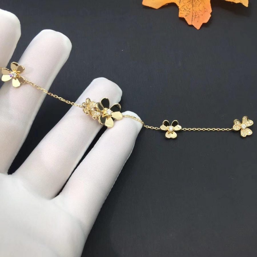 [Okajuri Jewelry]FRIVOLE GOLD 5 FLOWERS BRACELET