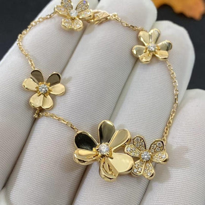[Okajuri Jewelry]FRIVOLE GOLD 5 FLOWERS BRACELET