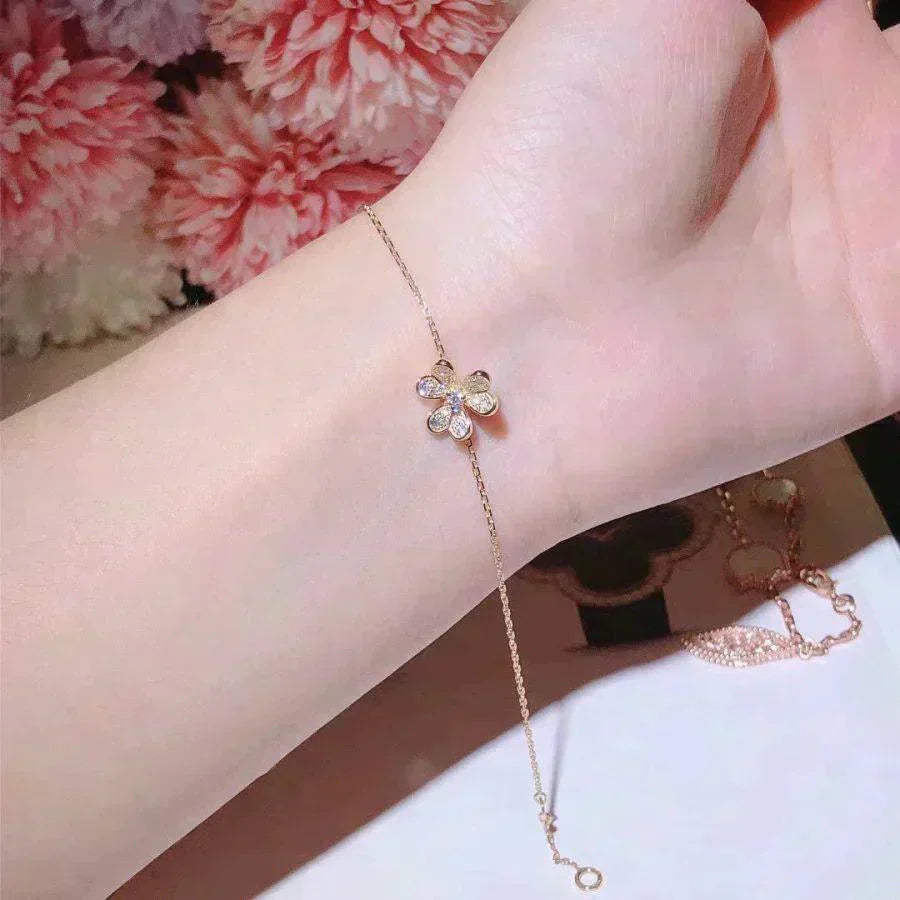 [Okajuri Jewelry]FRIVOLE GOLD FLOWER DIAMOND BRACELET
