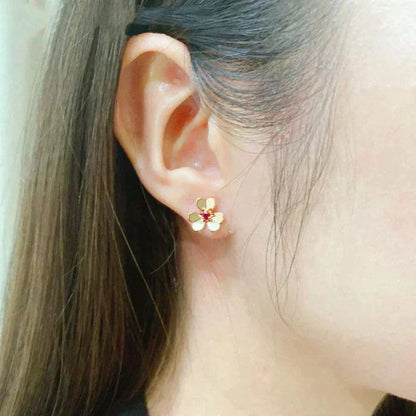 [Okajuri Jewelry]FRIVOLE  FLOWER PINK EARRINGS