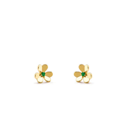 [Okajuri Jewelry]FRIVOLE  FLOWER MALACHITE EARRINGS