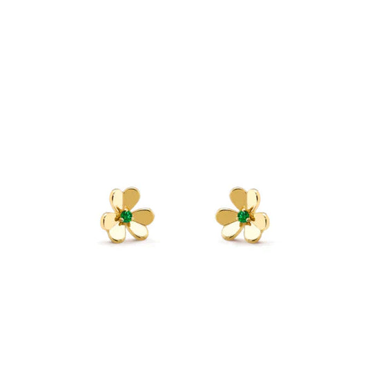 [Okajuri Jewelry]FRIVOLE  FLOWER MALACHITE EARRINGS