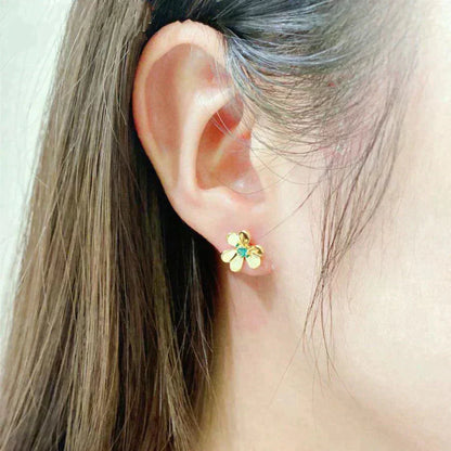 [Okajuri Jewelry]FRIVOLE  FLOWER MALACHITE EARRINGS
