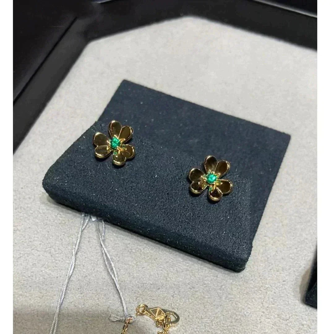 [Okajuri Jewelry]FRIVOLE  FLOWER MALACHITE EARRINGS
