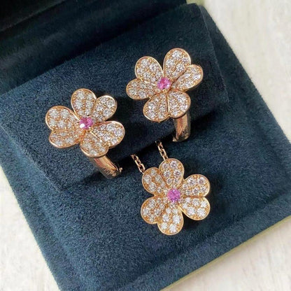 [Okajuri Jewelry]FRIVOLE ROSE GOLD FLOWER DIAMOND NECKLACE