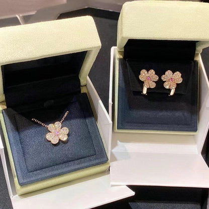 [Okajuri Jewelry]FRIVOLE PINK GOLD FLOWER DIAMOND EARRINGS