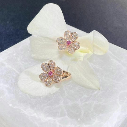 [Okajuri Jewelry]FRIVOLE PINK GOLD FLOWER DIAMOND EARRINGS