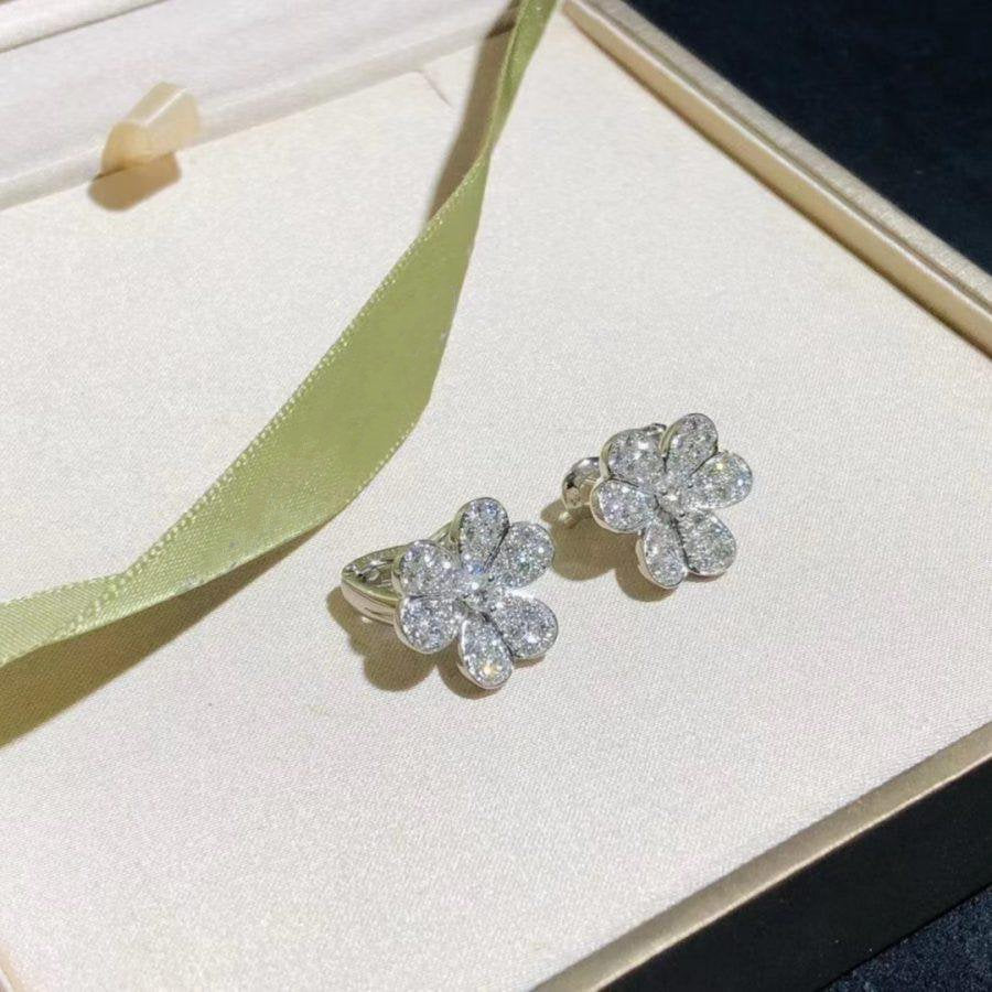 [Okajuri Jewelry]FRIVOLE SILVER FLOWER DIAMOND EARRINGS