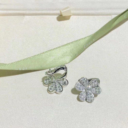[Okajuri Jewelry]FRIVOLE SILVER FLOWER DIAMOND EARRINGS