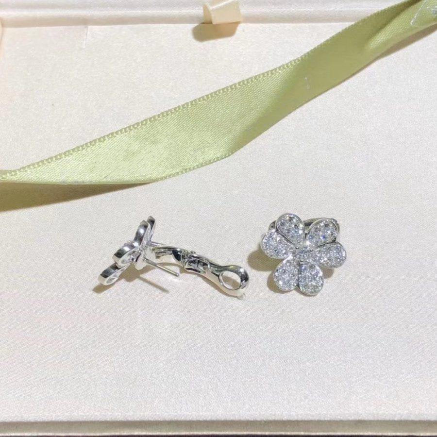 [Okajuri Jewelry]FRIVOLE SILVER FLOWER DIAMOND EARRINGS
