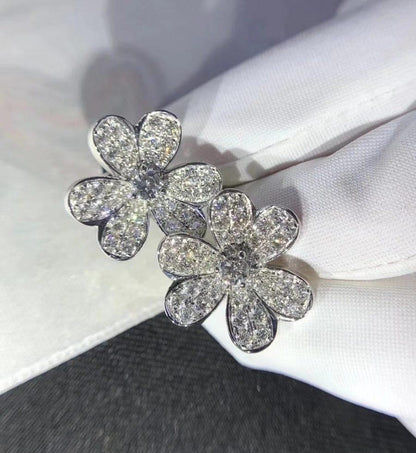 [Okajuri Jewelry]FRIVOLE SILVER FLOWER DIAMOND EARRINGS