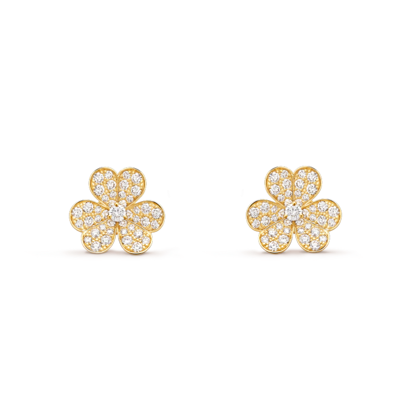 [Okajuri Jewelry]FRIVOLE GOLD FLOWER DIAMOND EARRINGS