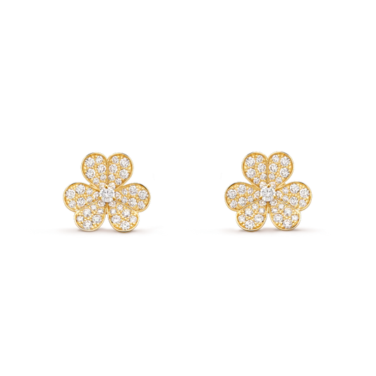 [Okajuri Jewelry]FRIVOLE GOLD FLOWER DIAMOND EARRINGS