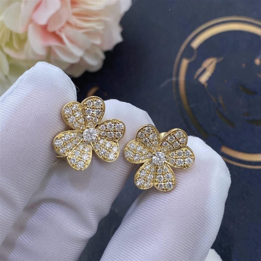 [Okajuri Jewelry]FRIVOLE GOLD FLOWER DIAMOND EARRINGS